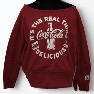 Off the shoulder coca cola red sweater